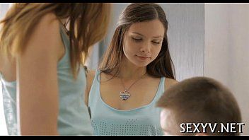 play Two twin sisters have sex with a high school man at their home
