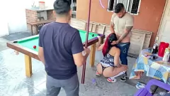 play Friends Play Pool While One Stuffs His Dick In My Mouth - Argentinian Teen Party