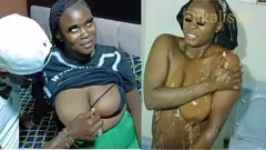 play Mulher negra peituda monta um pau enorme em doggystyle e missionário